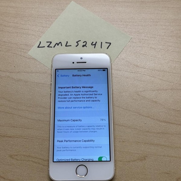 Apple iPhone SE 1st Gen 2016 - TracFone, 32 GB, Gold, A1662