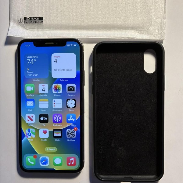 Apple iPhone X - Unlocked, 256 GB, Silver, A1901, GSM