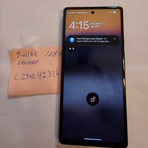 Google Pixel 6a - Verizon, Charcoal, 128 GB, 6 GB, GB62Z