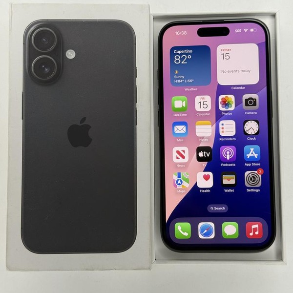 Apple iPhone 16 - Verizon, Black, 128 GB, A3081