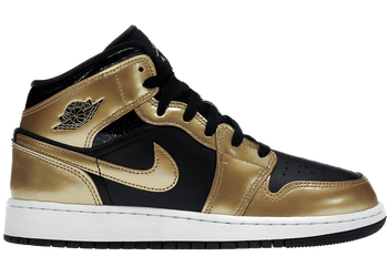 Jordan 1 Mid SE Metallic Gold Black (GS) for sale