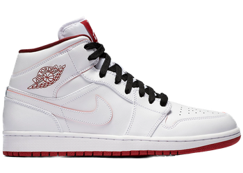Jordan 1 Retro Mid White Gym Red Black for sale
