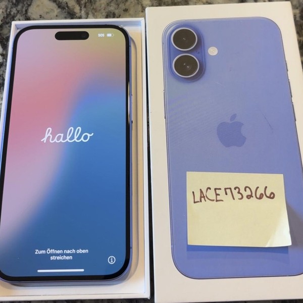 Apple iPhone 16 - Unlocked, 128 GB, Ultramarine, A3081