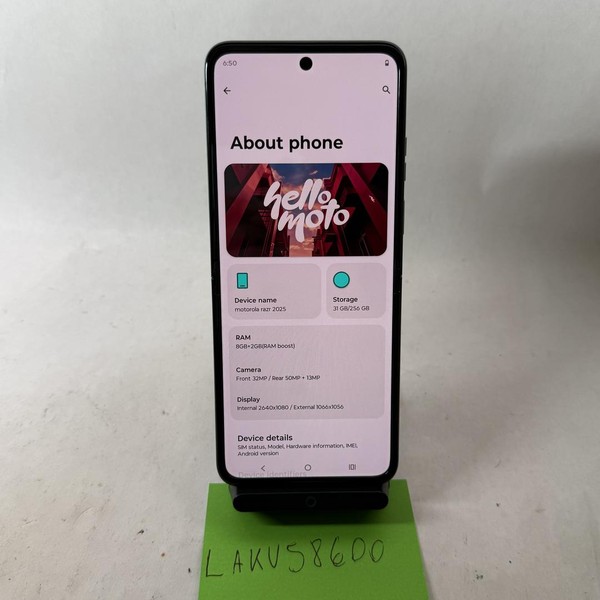 Motorola Razr (2025) - Unlocked, 256 GB, Green, 8 GB