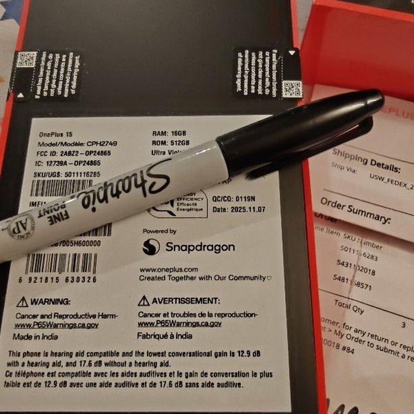 OnePlus 15 - Unlocked, Ultra Violet, 512 GB, 16 GB