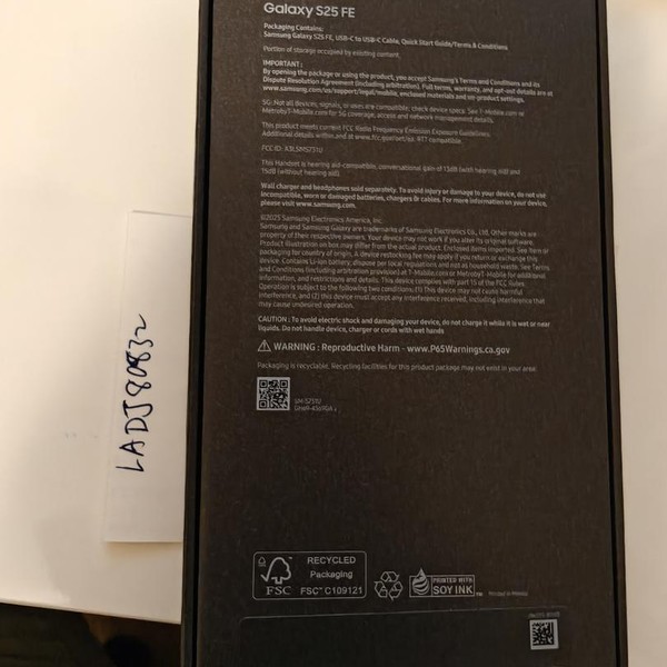 Samsung Galaxy S25 FE - T-Mobile, 128 GB, Black, SM-S731U