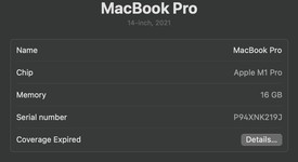 Good
													MacBook Pro 2021 - 14" - Apple M1 Pro 8-core, Silver, 512 GB, 16 GB, photo 1 of 8