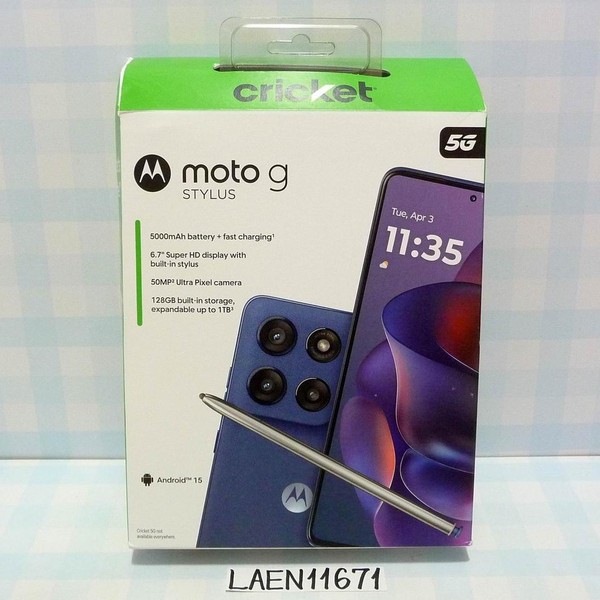 Moto G Stylus 5G (2025) - Cricket, 128 GB, Gibraltar Sea, 8 GB