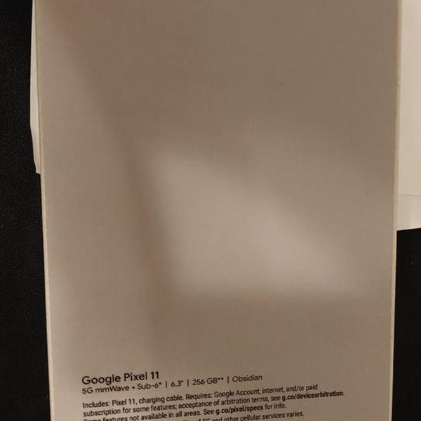 Google Pixel 11 - Unlocked, 256 GB, Obsidian, 12 GB, GPQQ7