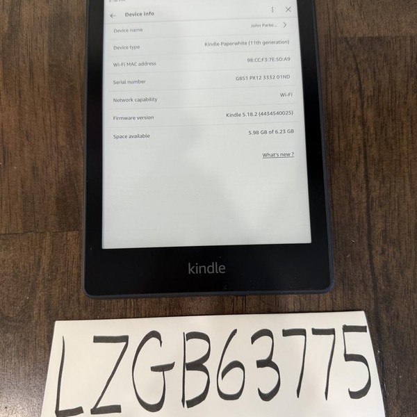 Amazon Kindle Paperwhite 11th Gen 2021 - Amazon, 8 GB, Black