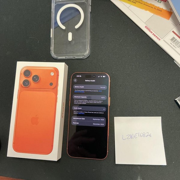 Apple iPhone 17 Pro Max - Unlocked, 256 GB, Cosmic Orange, A3257