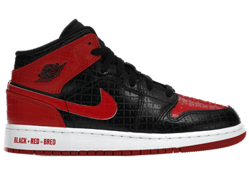 Jordan 1 Mid Bred Text (GS) for sale