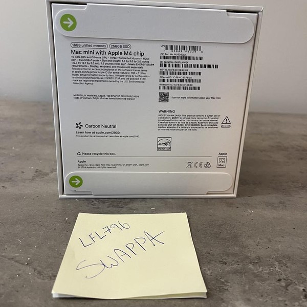 Mac Mini 2024 - 256 GB, 16 GB, Apple M4