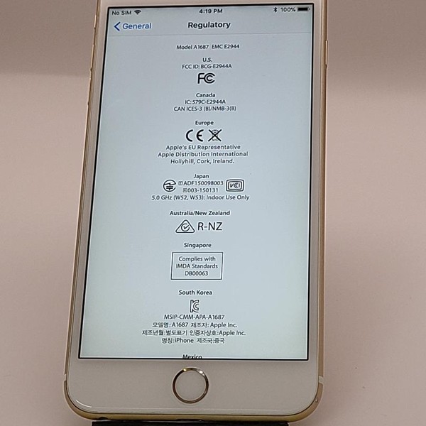 Apple iPhone 6S Plus - Unlocked, Gold, 16 GB, A1687