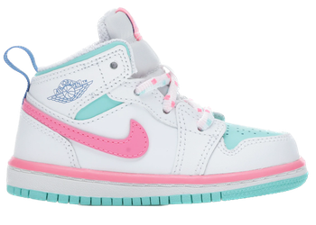Jordan 1 Mid White Pink Green Soar (TD) for sale