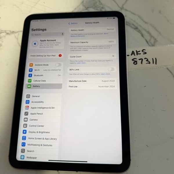 Apple iPad Mini (7th Gen) - Unlocked, 128 GB, Gray, A2995