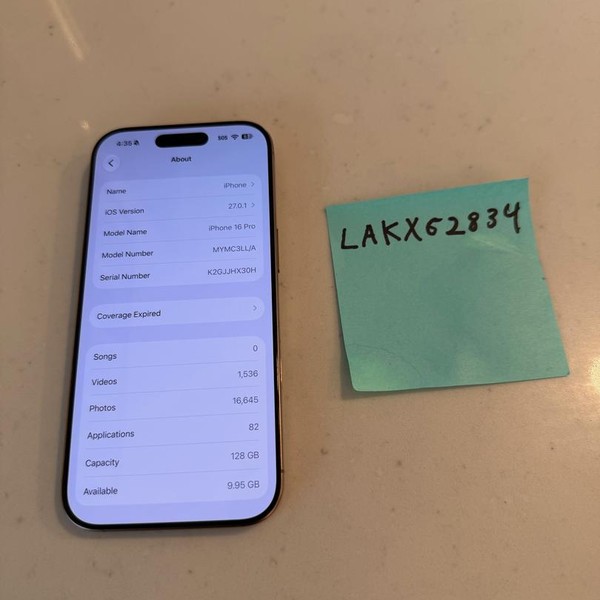 Apple iPhone 16 Pro - Unlocked, 128 GB, Desert, A3083