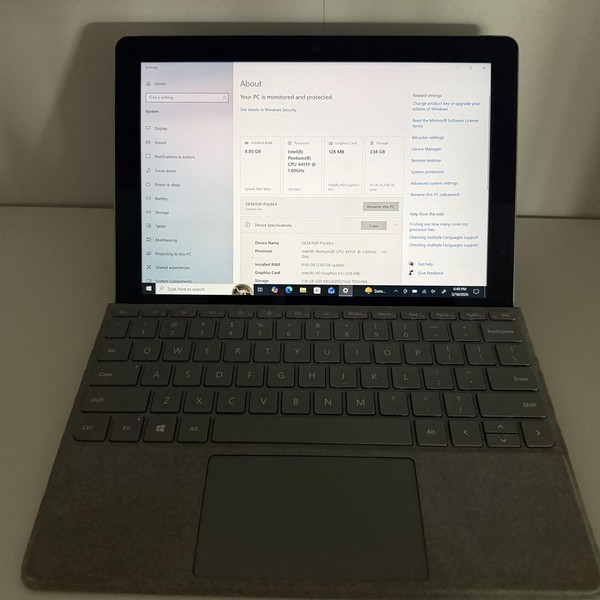 Microsoft Surface Go - Unlocked, 256 GB, Silver, 8 GB