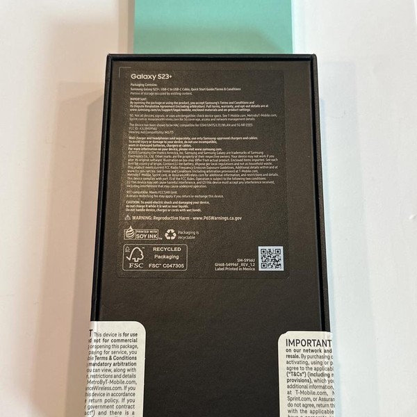 Samsung Galaxy S23 Plus - T-Mobile, 256 GB, Black, 8 GB, SM-S916U