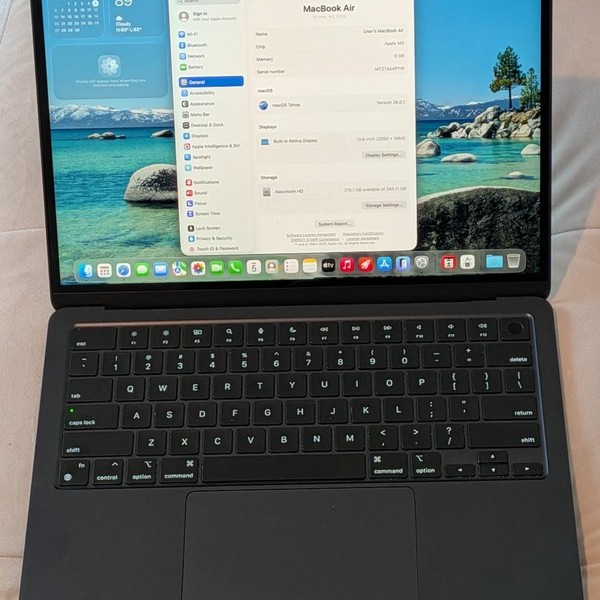 MacBook Air 2024 (M3) - 13 inch - 256 GB, Midnight, 8 GB, Apple M3, 8-core GPU