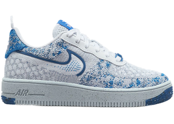 Nike Air Force 1 Low Crater Flyknit White Dark Marina Blue (GS) for sale