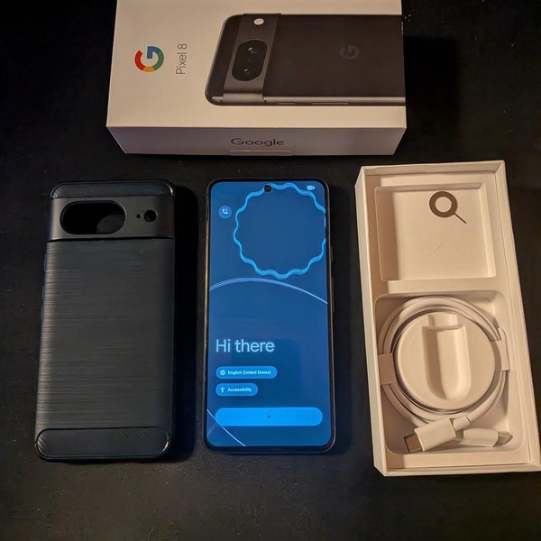 Google Pixel 8 - Unlocked, 128 GB, Obsidian, 8 GB, G9BQD, Sub-6 5G