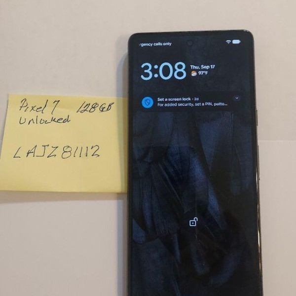 Google Pixel 7 - T-Mobile, 128 GB, Obsidian, 8 GB, GVU6C, Sub-6 5G