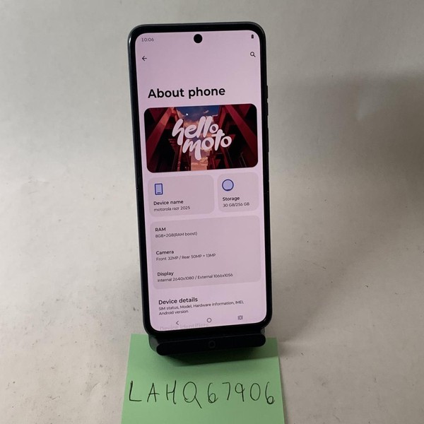 Motorola Razr (2025) - Unlocked, 256 GB, Blue, 8 GB
