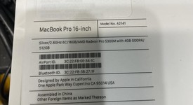 New
													MacBook Pro 2019 - 16" - I7, Silver, 512 GB, 16 GB, photo 1 of 3