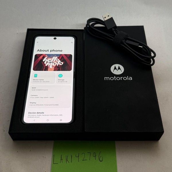 Motorola Razr Ultra (2025) - Unlocked, 512 GB, PANTONE Scarab, 16 GB