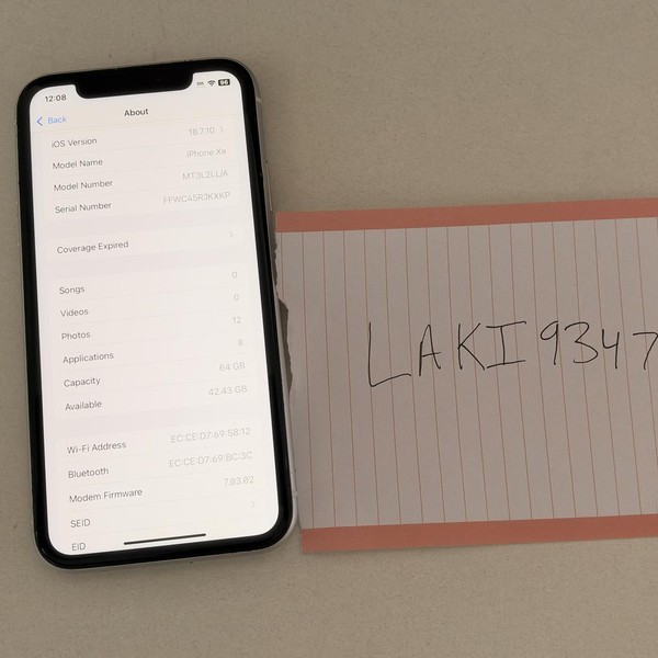 Apple iPhone Xr - Unlocked, 64 GB, White, A1984
