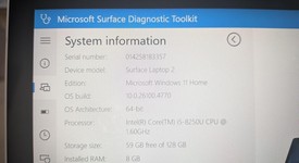 Good
													Microsoft Surface Laptop 2 - I5, Platinum, 128 GB, 8 GB, photo 3 of 20