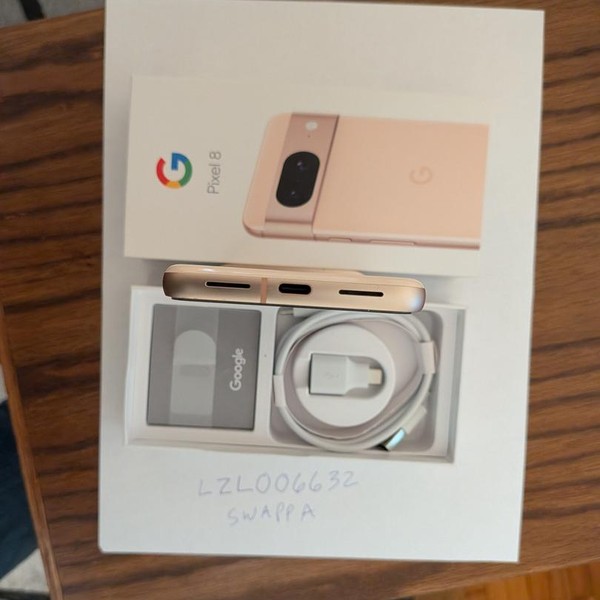 Google Pixel 8 - T-Mobile, 128 GB, Rose, 8 GB, G9BQD, Sub-6 5G