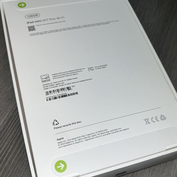 Apple iPad Mini 7th Gen - Wi-Fi, Purple, 128 GB, A2993