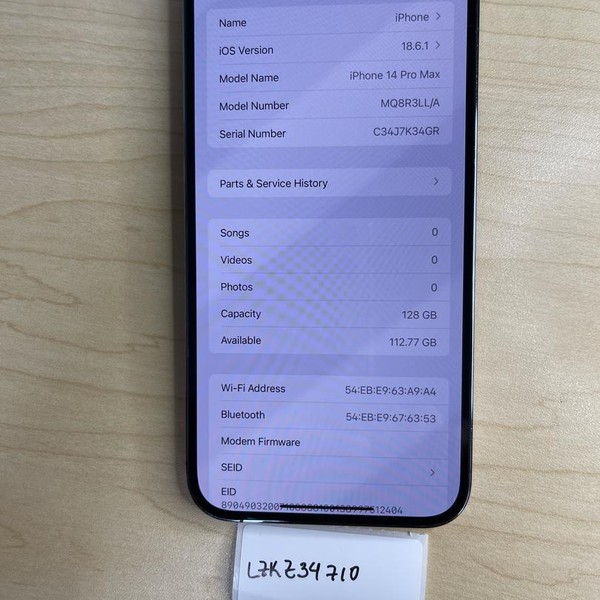 Apple iPhone 14 Pro Max - Unlocked, 128 GB, Purple, A2651