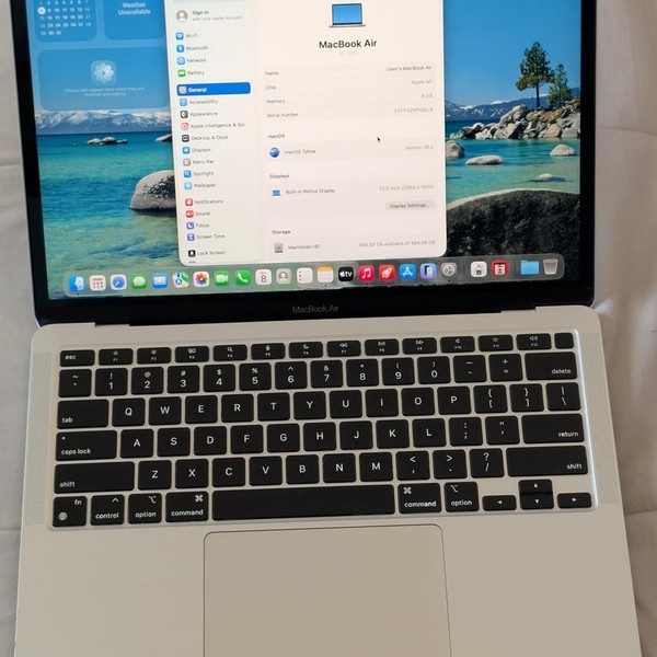 MacBook Air 2020 - 13 inch - 512 GB, Silver, 8 GB, Apple M1