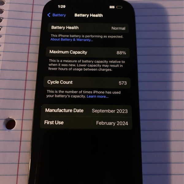 Apple iPhone 15 Pro - AT&T, 128 GB, Black, A2848