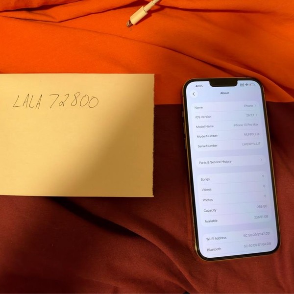 Apple iPhone 13 Pro Max - Unlocked, 256 GB, Gold, A2484