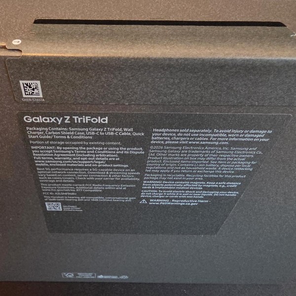 Galaxy Z Trifold - Unlocked, 512 GB, Crafted Black, 16 GB, SM-F968U1