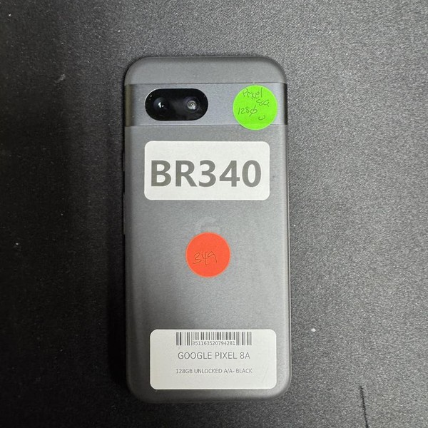 Google Pixel 8a - Unlocked, 128 GB, Obsidian, 8 GB, G8HHN, mmWave 5G