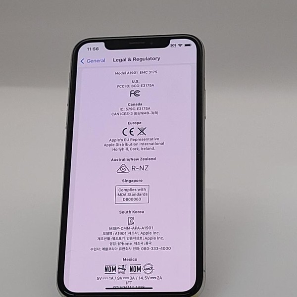 Apple iPhone X - Unlocked, 256 GB, Silver, A1901, GSM