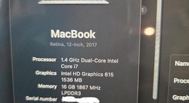 Good
													Macbook Retina 2017 - 12" - I7, Gray, 512 GB, 16 GB, photo 1 of 10