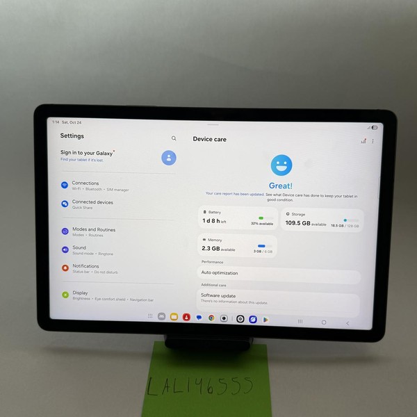 Samsung Galaxy Tab S9 FE - Verizon, 128 GB, Gray, 6 GB