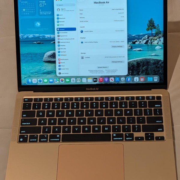 MacBook Air 2020 - 13 inch - 256 GB, Gold, 8 GB, Apple M1