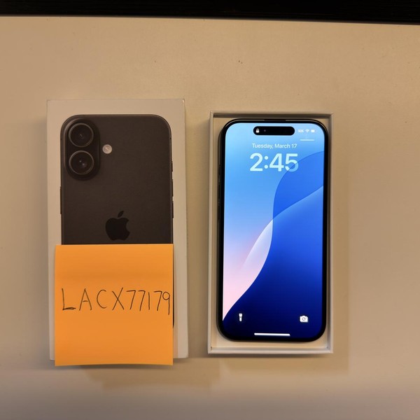 Apple iPhone 16 - Unlocked, 128 GB, Black, A3081