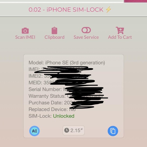 Apple iPhone SE 3rd Gen 2022 - Unlocked, 64 GB, Midnight, A2595