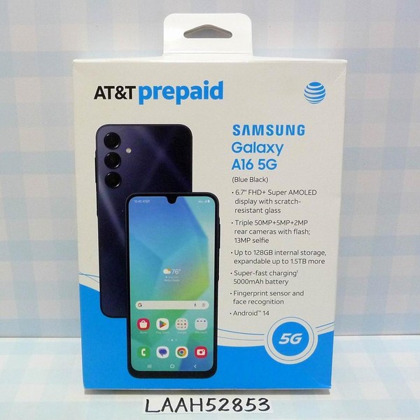 Samsung Galaxy A16 5G - AT&T, Blueblack, 128 GB, 4 GB