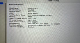 Good
													MacBook Pro Late 2023 (M3) - 14" - Apple M3 Pro 11-core, Black, 512 GB, 18 GB, 14-core GPU, photo 3 of 9