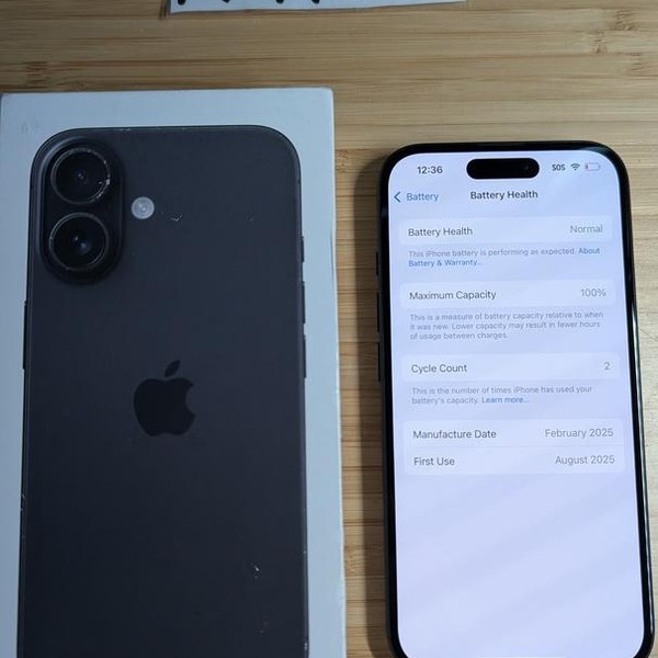 Apple iPhone 16 - Unlocked, 128 GB, Black, A3081