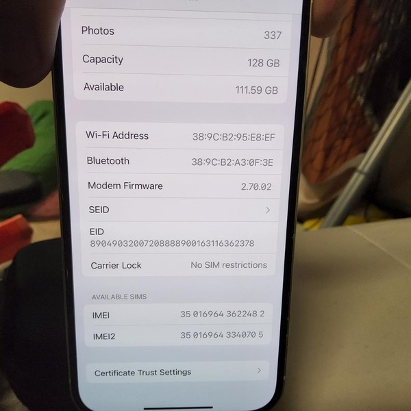 Apple iPhone 15 - Unlocked, 128 GB, Yellow, A2846